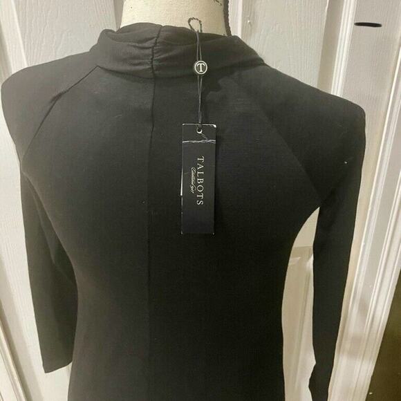 TALBOTS FIT AND FLARE MAXI DRESS SIZE XS BLACK SOPHISTICATED MINIMALIST CHIC - Picture 4 of 16